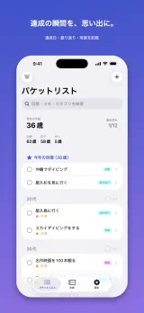 目標を達成したときの紙吹雪のお祝い画面